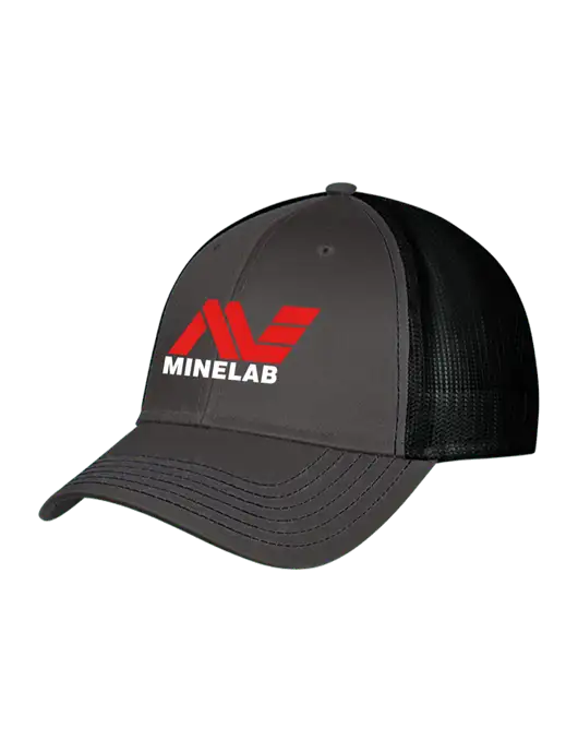 Charcoal & Black Mesh Trucker Cap Snap Back w/Minelab Logo