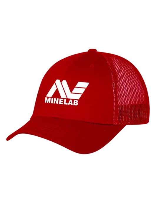 Red Mesh Trucker Cap Snap Back w/Minelab Logo
