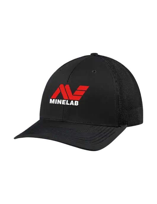Richardson Adjustable Snapback Original 112 Trucker Cap Black w/Black Mesh w/Minelab Logo