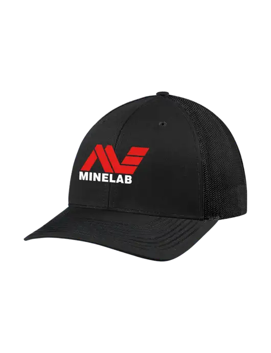 Richardson Adjustable Snapback Original 112 Trucker Cap Black w/Black Mesh w/Minelab Logo