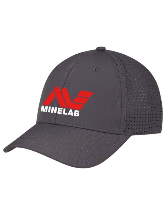 Charcoal Performance Stretchable Cap Hook & Loop w/Minelab Logo