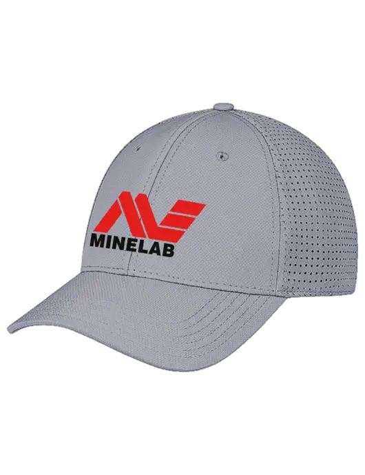 Grey Performance Stretchable Cap Hook & Loop w/Minelab Logo