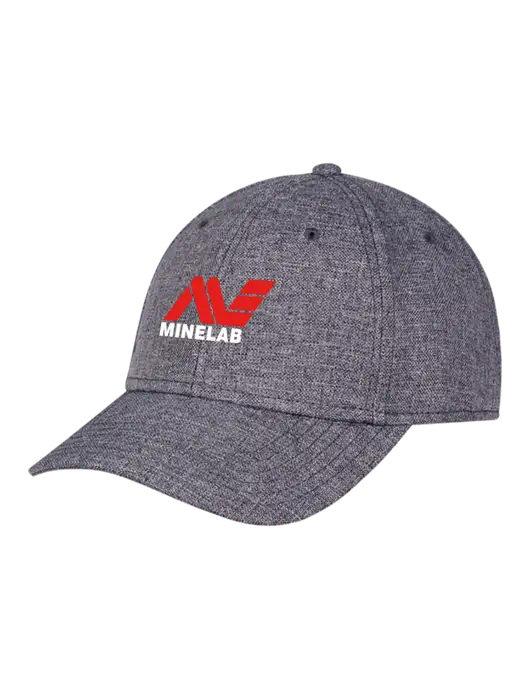 Heather Charcoal Structured Linen Look Cap Hook & Loop w/Minelab Logo
