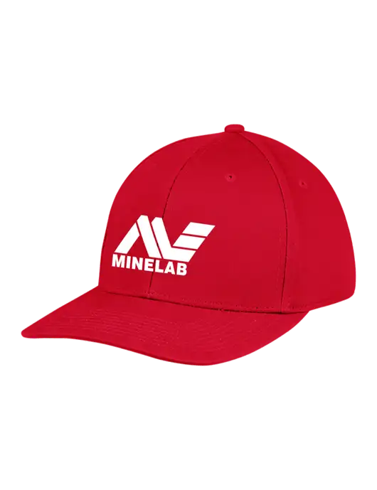Premium Modern Structured Twill Red Snapback Cap w/Minelab Logo
