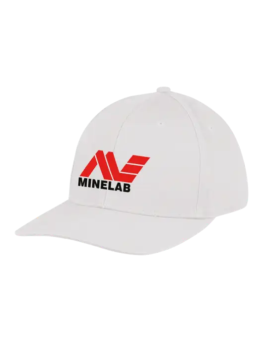 Premium Modern Structured Twill White Snapback Cap w/Minelab Logo
