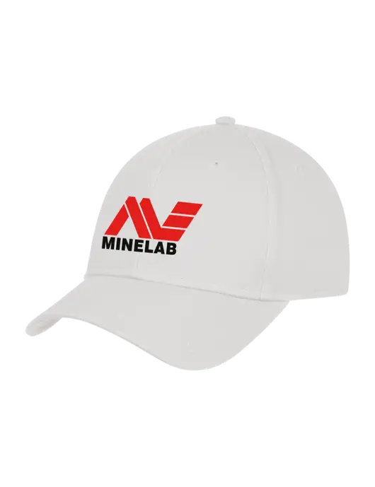 White Structured Cap Hook & Loop w/Minelab Logo