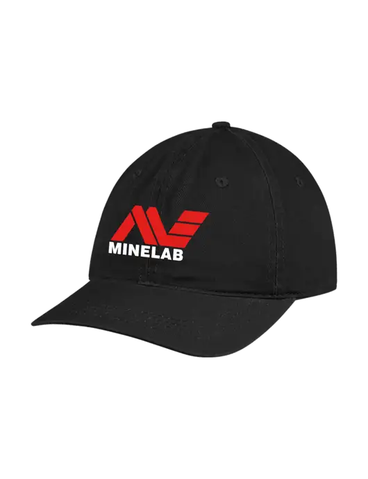 Garment Washed Unstructured Twill Black Cap w/Minelab Logo