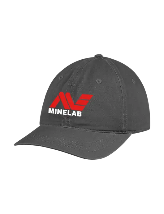 Garment Washed Unstructured Twill Charcoal Cap w/Minelab Logo