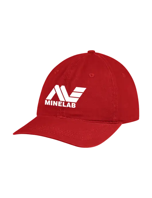 Garment Washed Unstructured Twill Red Cap w/Minelab Logo