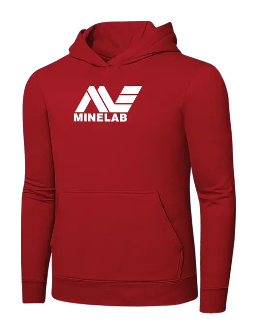 Bright Red 8.5 oz Ring Spun Hooded Sweatshirt w/Minelab Logo