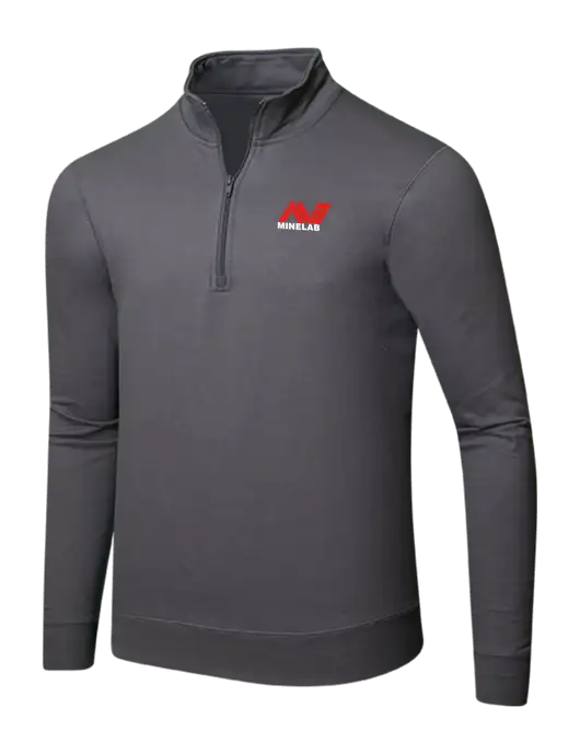 Charcoal 8.5 oz Ring Spun 1/4 Zip Pullover Sweatshirt w/Minelab Logo