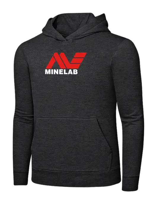Dark Heather Grey 7.8 oz Ring Spun Hooded Sweatshirt w/Minelab Logo