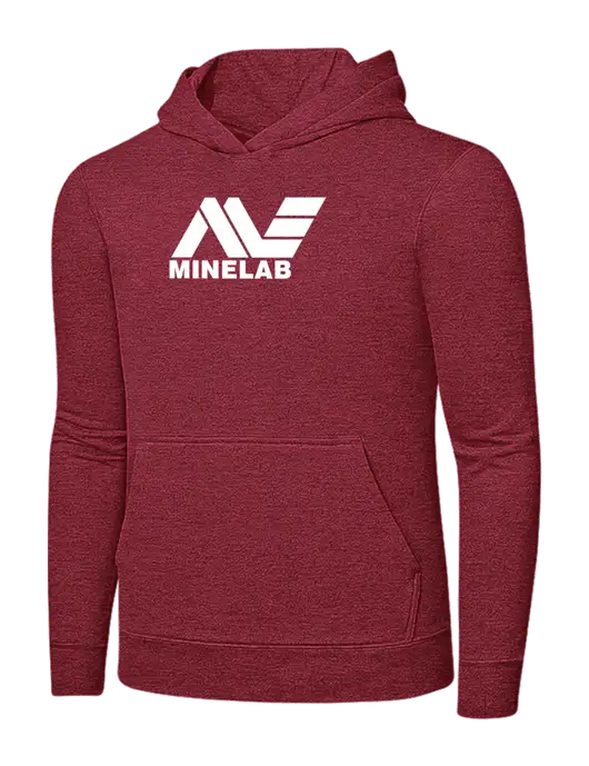 Heather Red 7.8 oz Ring Spun Hooded Sweatshirt w/Minelab Logo