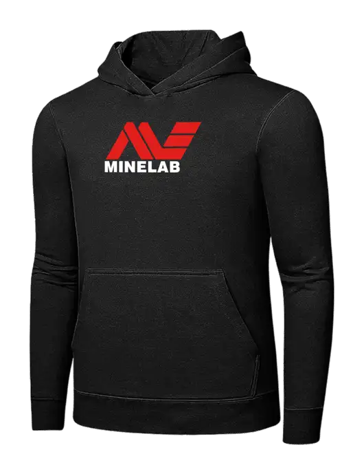 Jet Black 7.8 oz Ring Spun Hooded Sweatshirt w/Minelab Logo