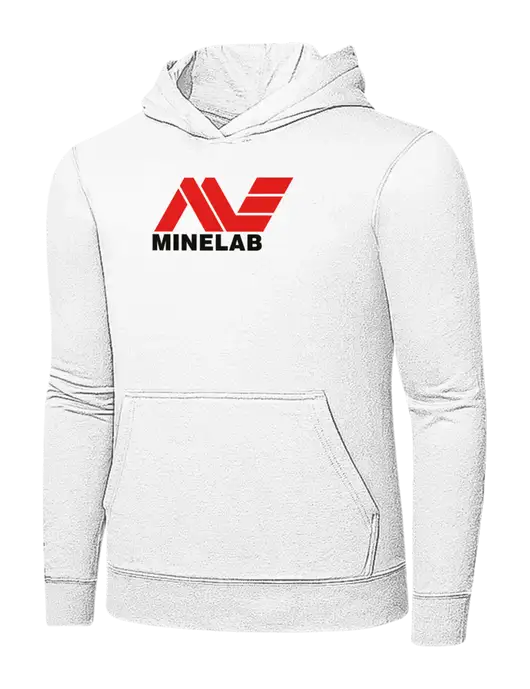 White 7.8 oz Ring Spun Hooded Sweatshirt w/Minelab Logo