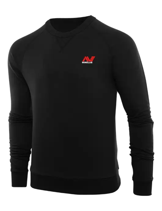 Allmade Deep Black Organic French Terry Crewneck Sweatshirt w/Minelab Logo