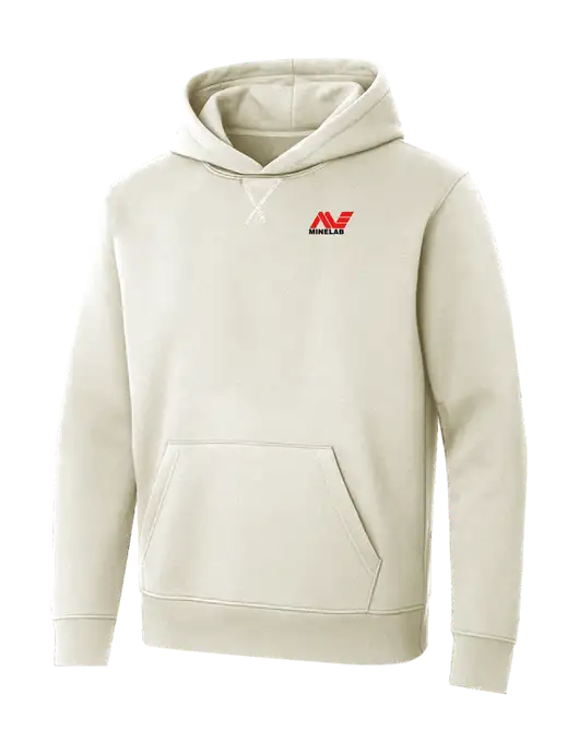 Allmade White Sand Organic French Terry Pullover Hoodie w/Minelab Logo