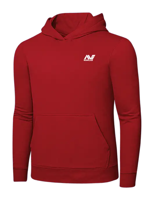 Bright Red 8.5 oz Ring Spun Hooded Sweatshirt w/Minelab Logo