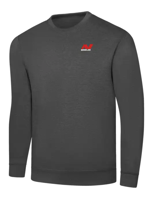 Charcoal 7.8 oz Ring Spun Crew Sweatshirt w/Minelab Logo
