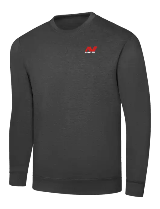 Dark Heather Grey 7.8 oz Ring Spun Crew Sweatshirt w/Minelab Logo