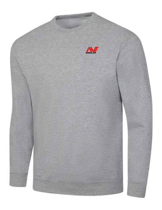 Light Grey Heather 7.8 oz Ring Spun Crew Sweatshirt w/Minelab Logo