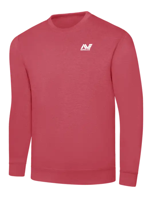 Heather Red 7.8 oz Ring Spun Crew Sweatshirt w/Minelab Logo