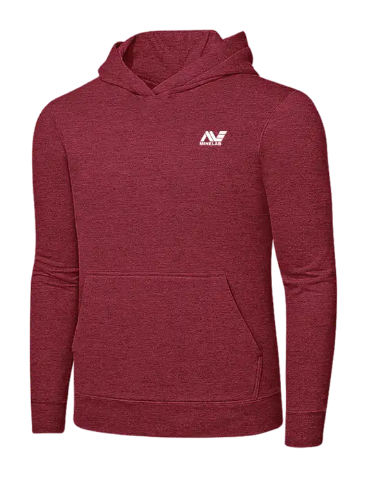 Heather Red 7.8 oz Ring Spun Hooded Sweatshirt w/Minelab Logo