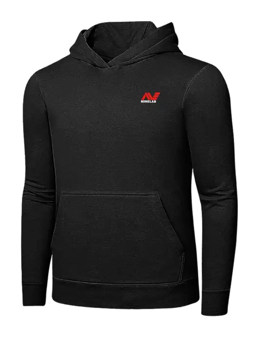 Jet Black 7.8 oz Ring Spun Hooded Sweatshirt w/Minelab Logo