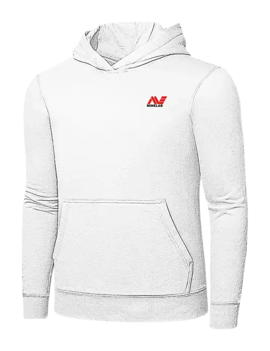 White 7.8 oz Ring Spun Hooded Sweatshirt w/Minelab Logo