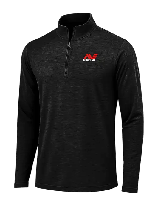 Black Triad Solid Posicharge Tri-Blend Wicking 1/4 Zip Pullover w/Minelab Logo
