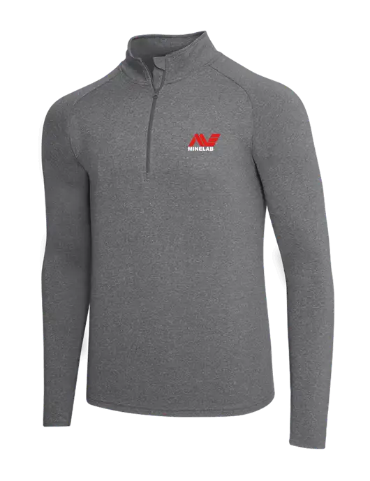 Dark Grey Heather Sport Wick Stretch 1/4 Zip Pullover w/Minelab Logo