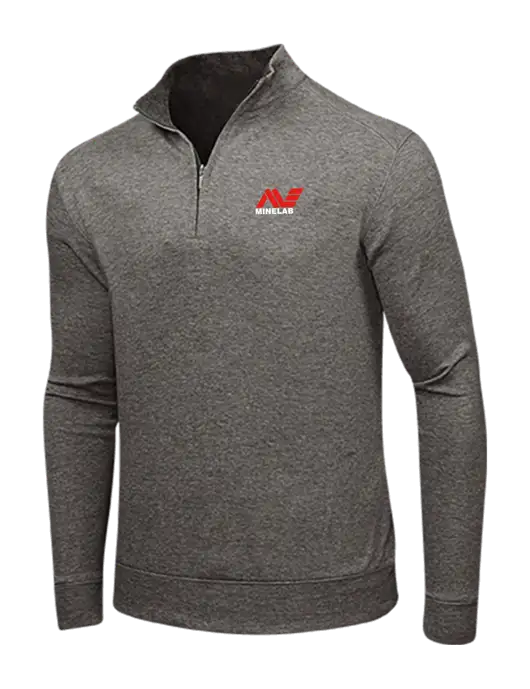 Charcoal Heather/Medium Heather Grey Interlock 1/4 Zip w/Minelab Logo