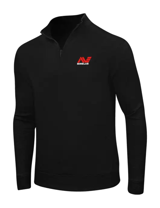 Deep Black/Charcoal Heather Interlock 1/4 Zip w/Minelab Logo