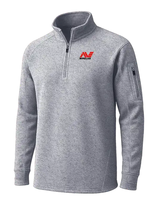 Grey Heather Tech Fleece 1/4 Zip Pullover w/Minelab Logo