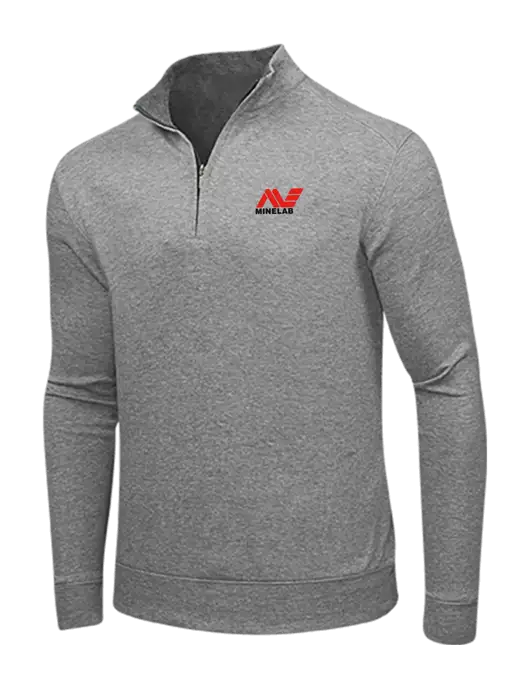 Medium Heather Grey/Charcoal Heather Interlock 1/4 Zip w/Minelab Logo