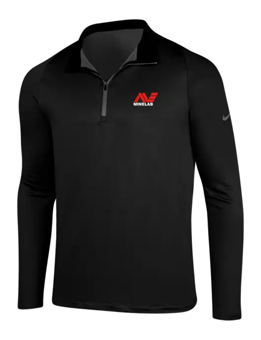 NIKE Black/Dark Grey Dry-Fit Stretch 1/2 Zip Cover-Up w/Minelab Logo
