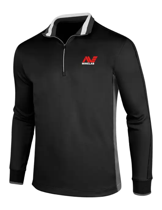 NIKE Black/Dark Grey/White Dry-Fit 1/2 Zip Cover-Up w/Minelab Logo