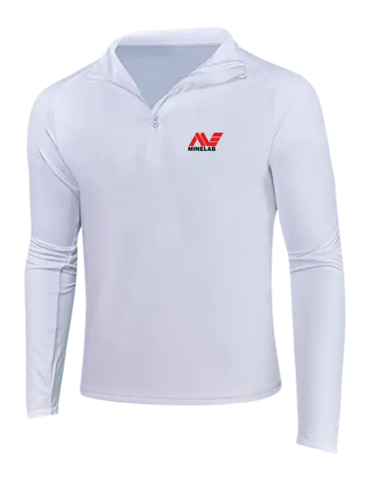 White Sport Wick Stretch 1/4 Zip Pullover w/Minelab Logo