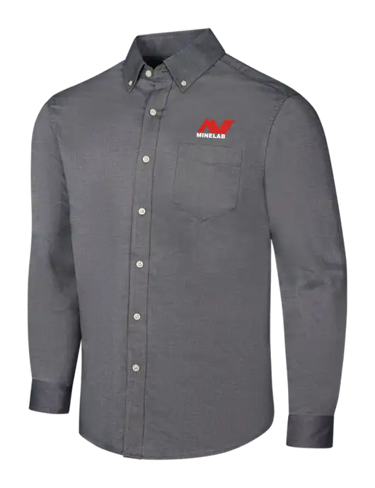 Dark Grey SuperPro Oxford Shirt w/Minelab Logo