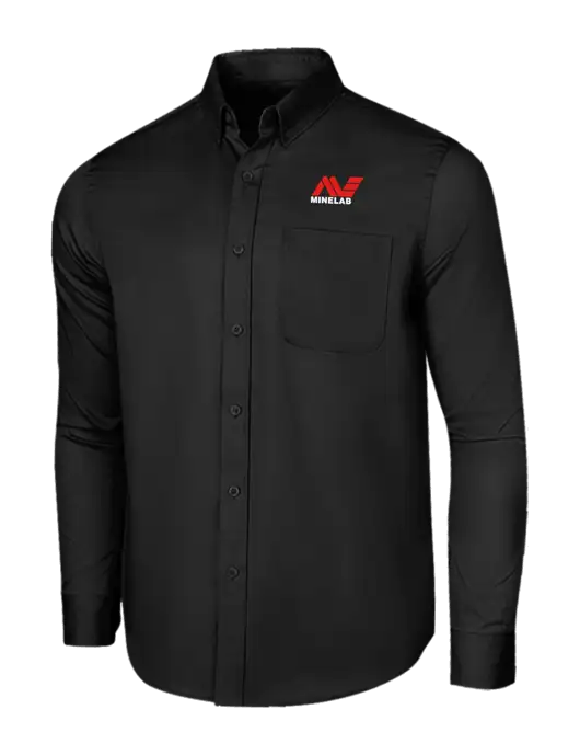 Long Sleeve Deep Black Superpro React Twill Shirt w/Minelab Logo