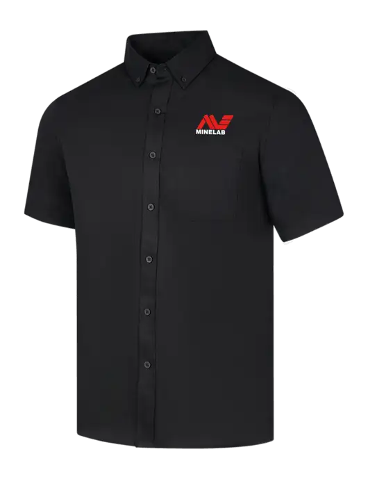 Short Sleeve Deep Black Superpro React Twill Shirt w/Minelab Logo