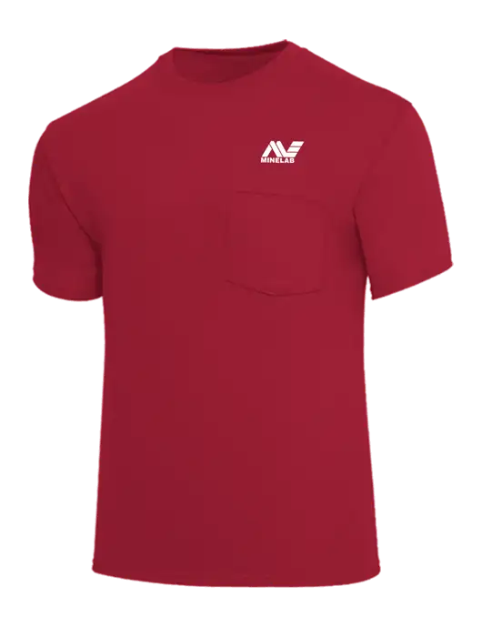 Core Blend Red Pocket T-Shirt w/Minelab Logo