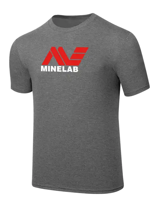 Simply Soft Heathered Medium Grey 4.5oz  Poly/Combed Ring Spun Cotton T-Shirt w/Minelab Logo