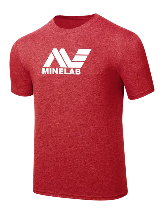 Simply Soft Red Frost 4.5oz  Poly/Combed Ring Spun Cotton T-Shirt w/Minelab Logo