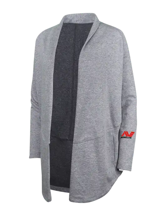 Medium Heather Grey/Char Heather Womens Interlock Cardigan w/Minelab Logo
