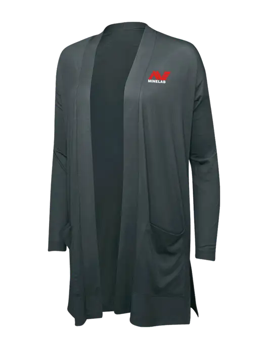 Smoke Grey Womens Concept Long Pocket Cardigan w/Minelab Logo