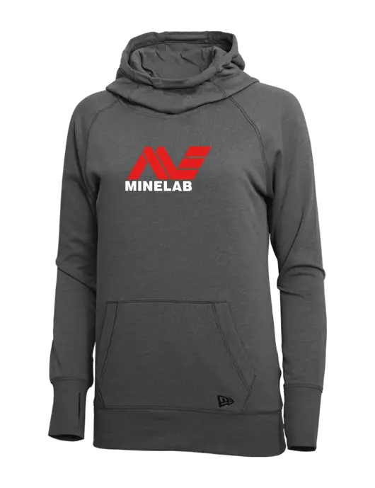 New Era Black Heather Womens Tri-Blend Fleece Pullover Hoodie w/Minelab Logo