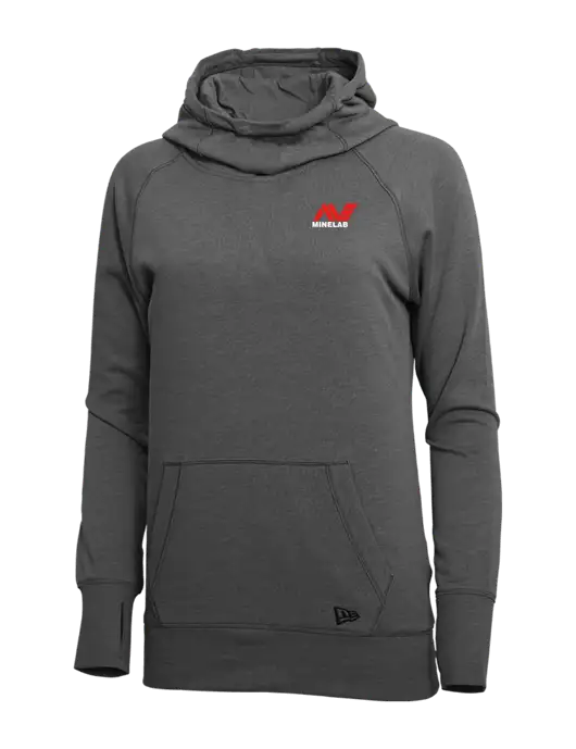 New Era Black Heather Womens Tri-Blend Fleece Pullover Hoodie w/Minelab Logo