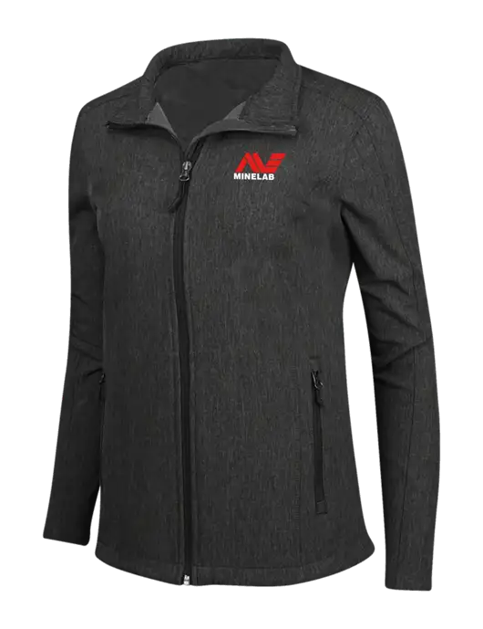 Black Charcoal Heather Womens Core Soft Shell Jacket w/Minelab Logo