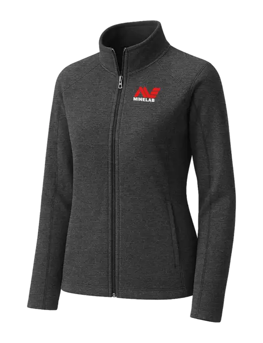 Charcoal Womens Heather Microfleece Full-Zip Jacket w/Minelab Logo